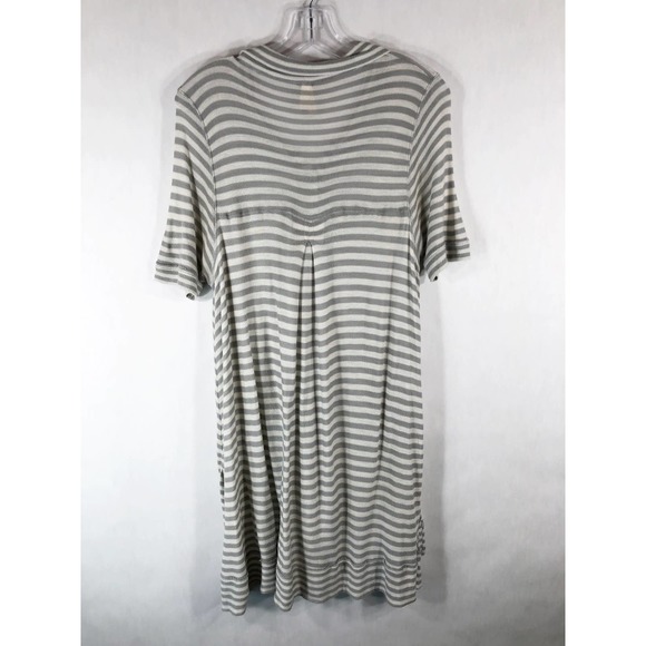 We the Free People‎ Small Tunic Striped Henley Top Gray White Knit Pearl 407 - Picture 5 of 10